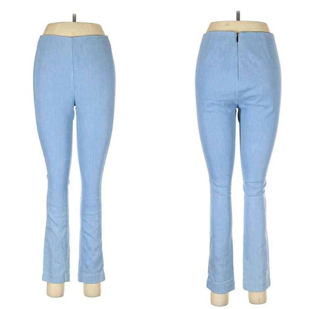 Rag & Bone Cropped Skinny Jeans Elastic Waist Light Wash Stretch Chambray Size 6